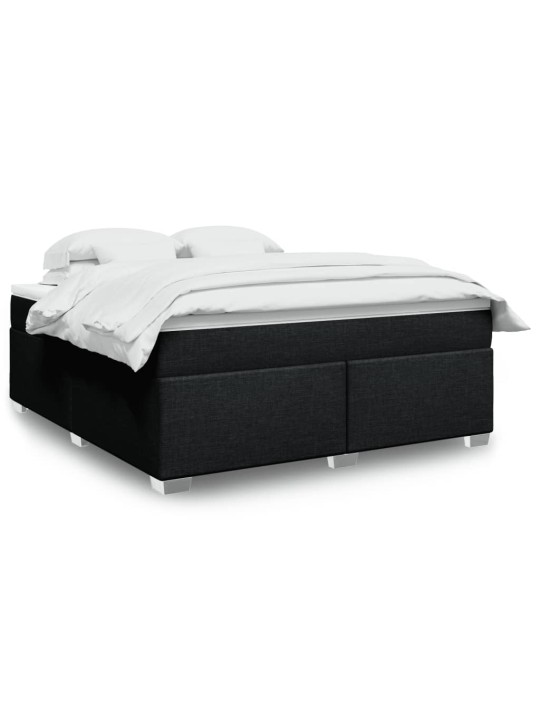 Box spring postel s matrací černá 180x200 cm textil