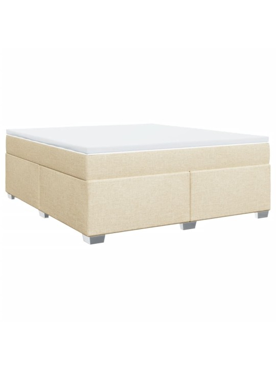 Box spring postel s matrací krémová 180x200 cm textil
