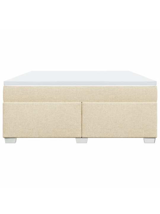 Box spring postel s matrací krémová 180x200 cm textil