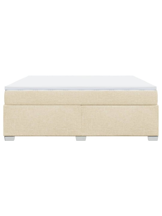 Box spring postel s matrací krémová 180x200 cm textil