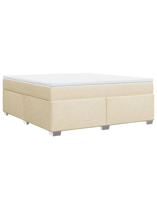 Box spring postel s matrací krémová 180x200 cm textil