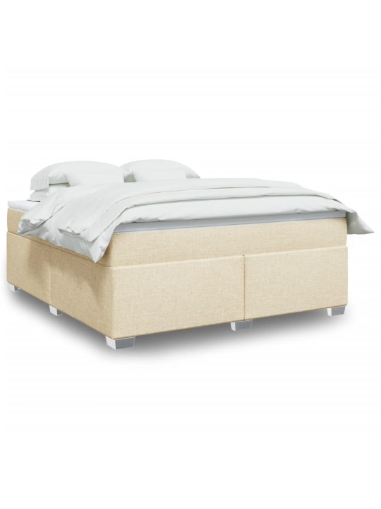 Box spring postel s matrací krémová 180x200 cm textil