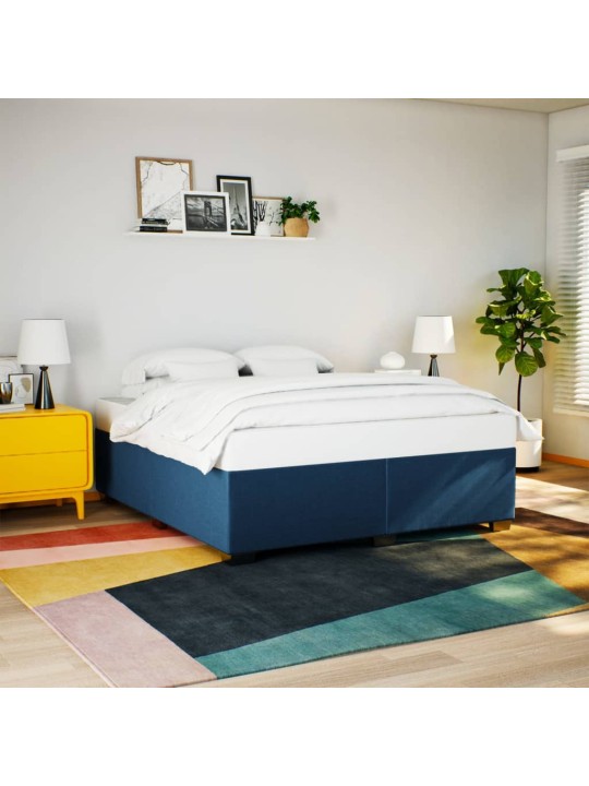 Box spring postel s matrací modrá 180x200 cm textil