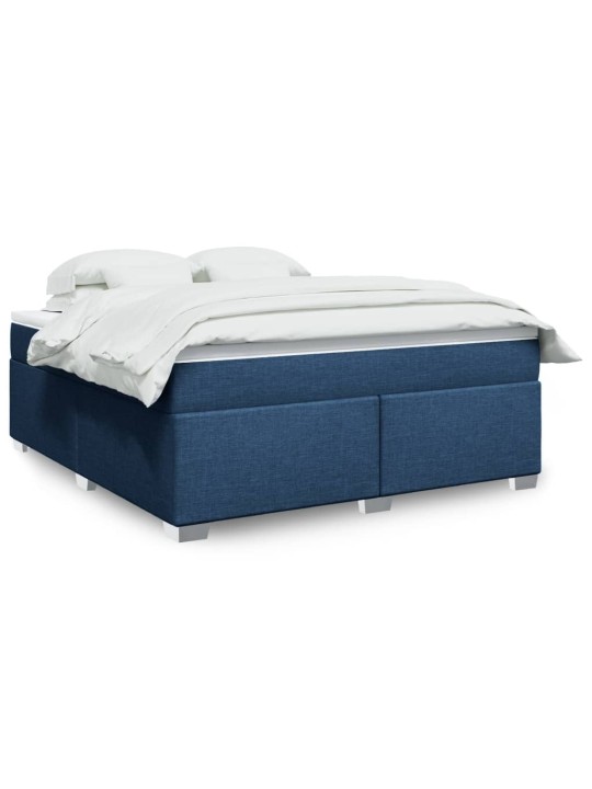 Box spring postel s matrací modrá 180x200 cm textil