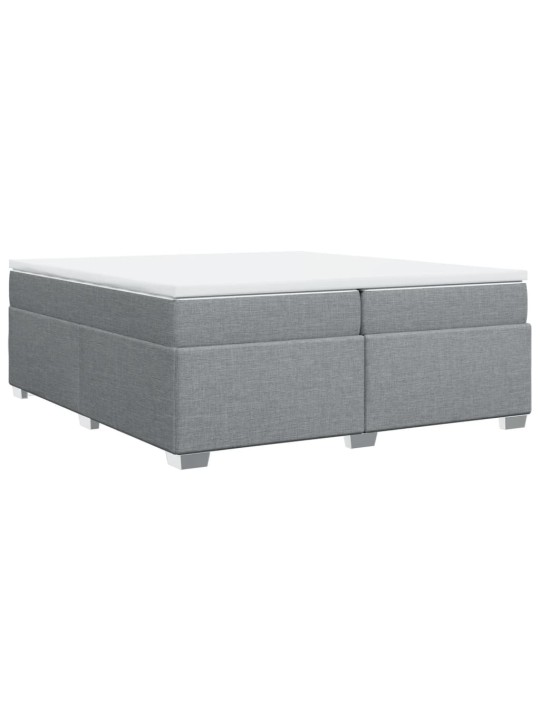 Box spring postel s matrací světle šedá 200 x 200 cm textil
