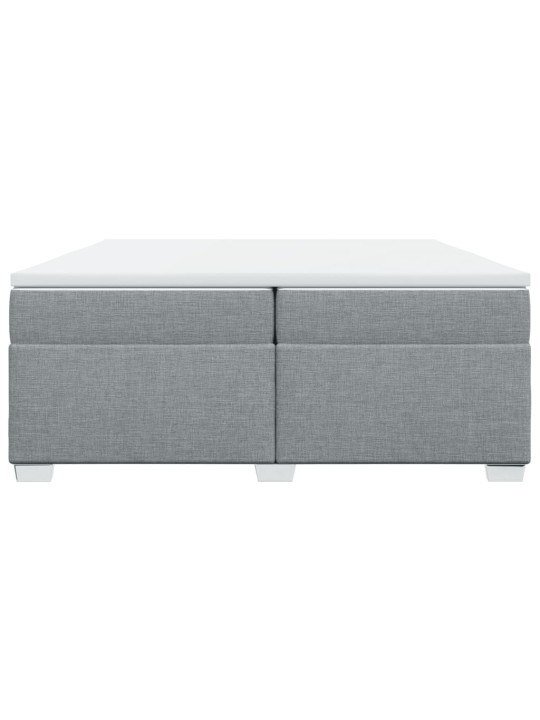 Box spring postel s matrací světle šedá 200 x 200 cm textil