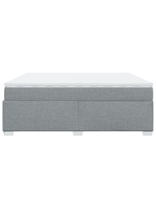 Box spring postel s matrací světle šedá 200 x 200 cm textil