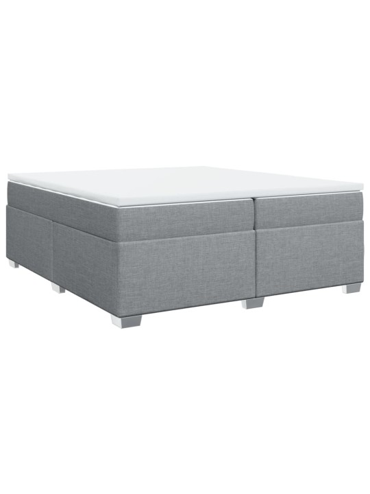 Box spring postel s matrací světle šedá 200 x 200 cm textil