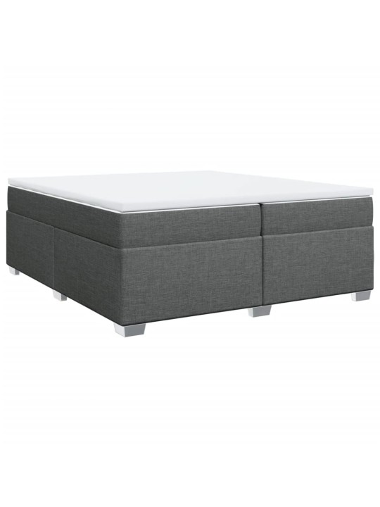 Box spring postel s matrací tmavě šedá 200x200 cm textil