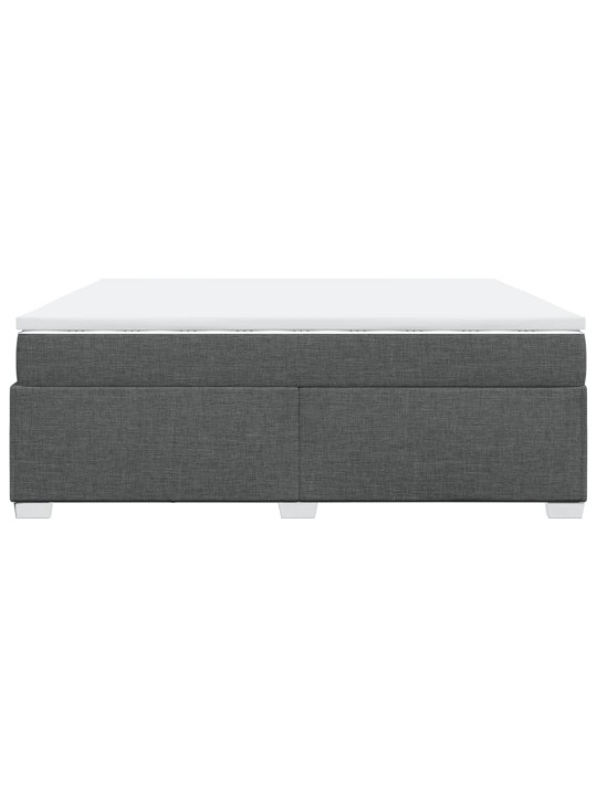 Box spring postel s matrací tmavě šedá 200x200 cm textil