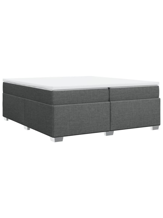 Box spring postel s matrací tmavě šedá 200x200 cm textil