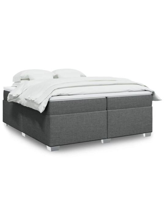 Box spring postel s matrací tmavě šedá 200x200 cm textil