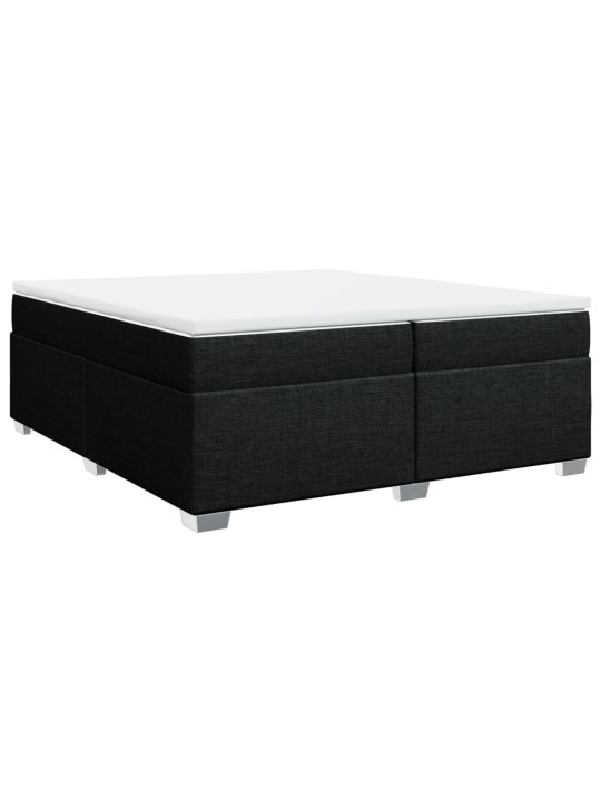 Box spring postel s matrací černá 200x200 cm textil