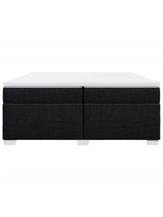 Box spring postel s matrací černá 200x200 cm textil