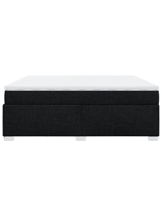 Box spring postel s matrací černá 200x200 cm textil
