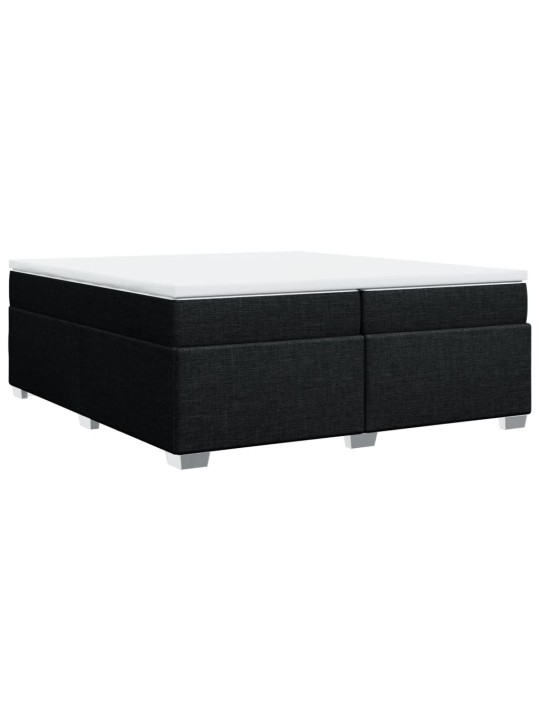 Box spring postel s matrací černá 200x200 cm textil