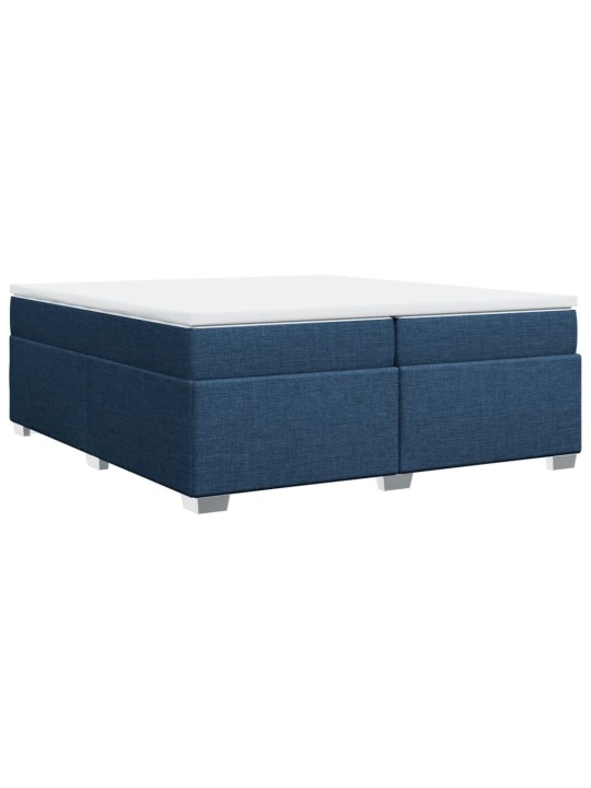 Box spring postel s matrací modrá 200x200 cm textil