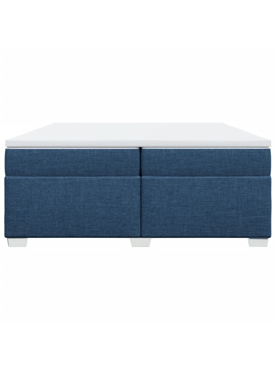 Box spring postel s matrací modrá 200x200 cm textil