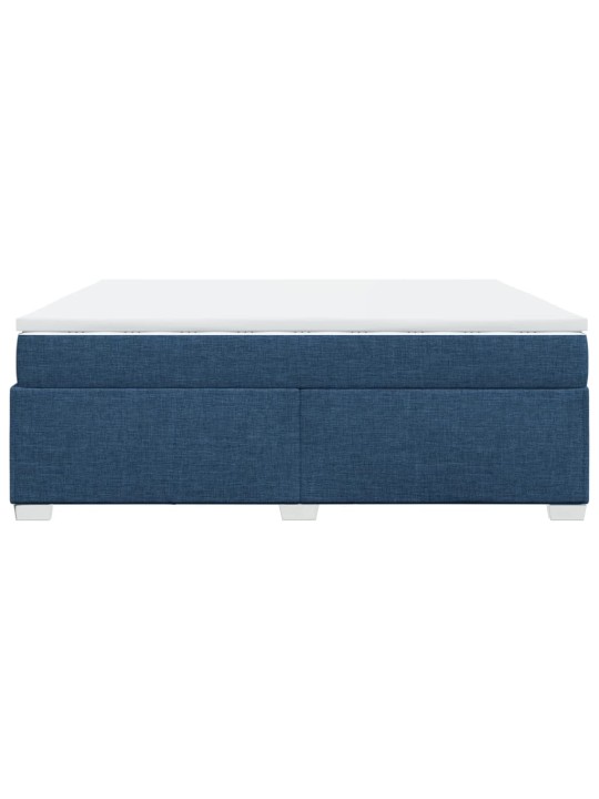 Box spring postel s matrací modrá 200x200 cm textil