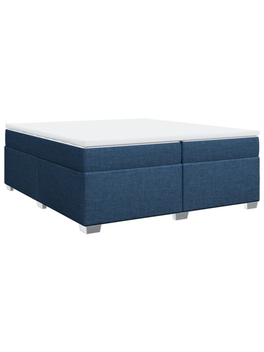 Box spring postel s matrací modrá 200x200 cm textil