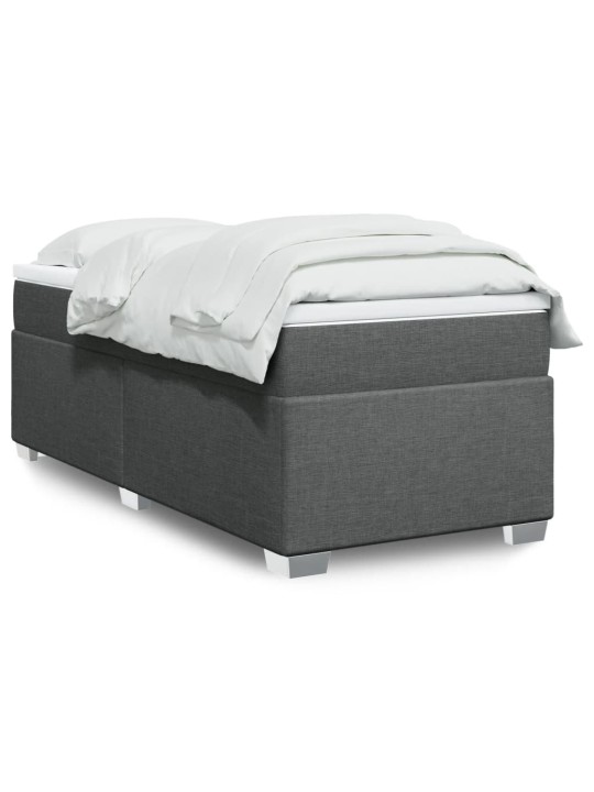 Box spring postel s matrací tmavě šedá 90x190 cm textil