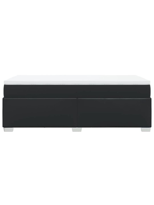 Box spring postel s matrací černá 80 x 200 cm umělá kůže