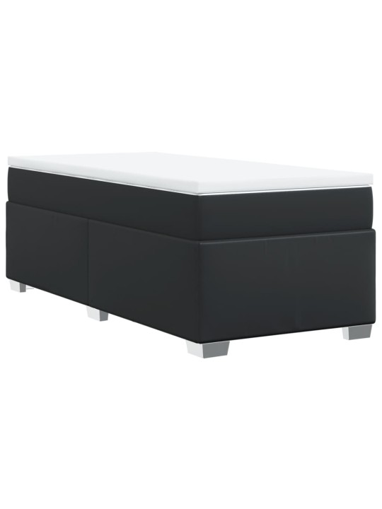 Box spring postel s matrací černá 80 x 200 cm umělá kůže