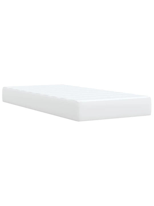 Box spring postel s matrací bílá 80 x 200 cm umělá kůže