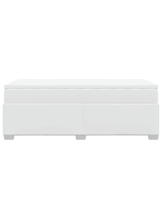 Box spring postel s matrací bílá 80 x 200 cm umělá kůže