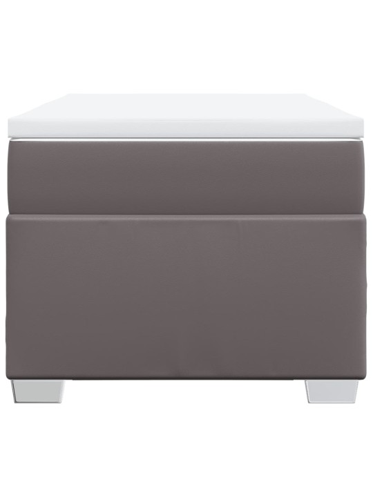 Box spring postel s matrací šedá 80 x 200 cm umělá kůže