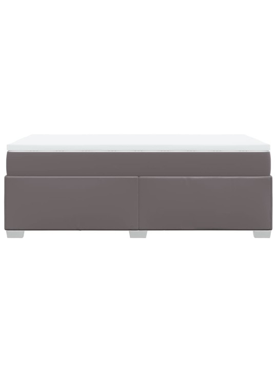 Box spring postel s matrací šedá 80 x 200 cm umělá kůže