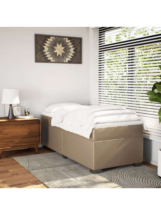 Box spring postel s matrací cappuccino 80 x 200 cm umělá kůže