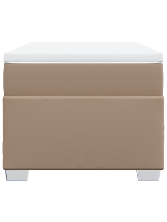 Box spring postel s matrací cappuccino 80 x 200 cm umělá kůže