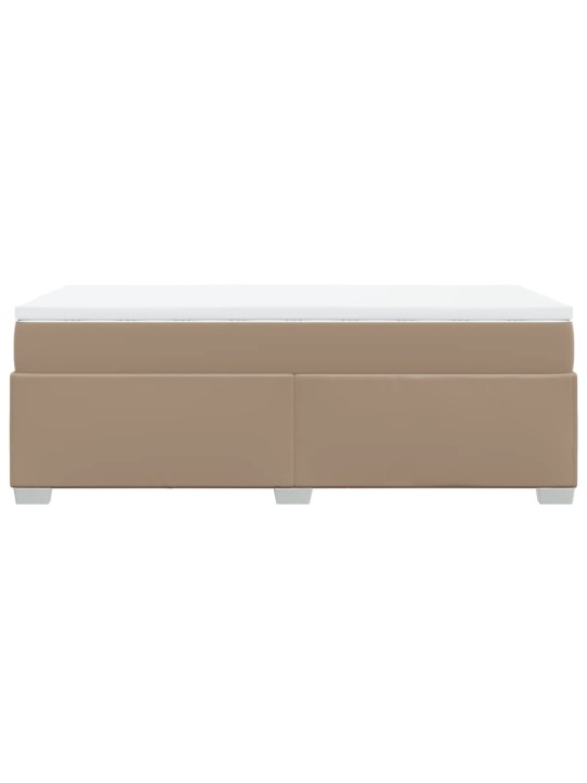 Box spring postel s matrací cappuccino 80 x 200 cm umělá kůže