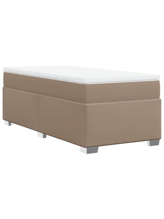 Box spring postel s matrací cappuccino 80 x 200 cm umělá kůže