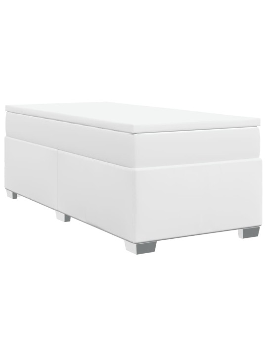 Box spring postel s matrací bílá 90x190 cm umělá kůže