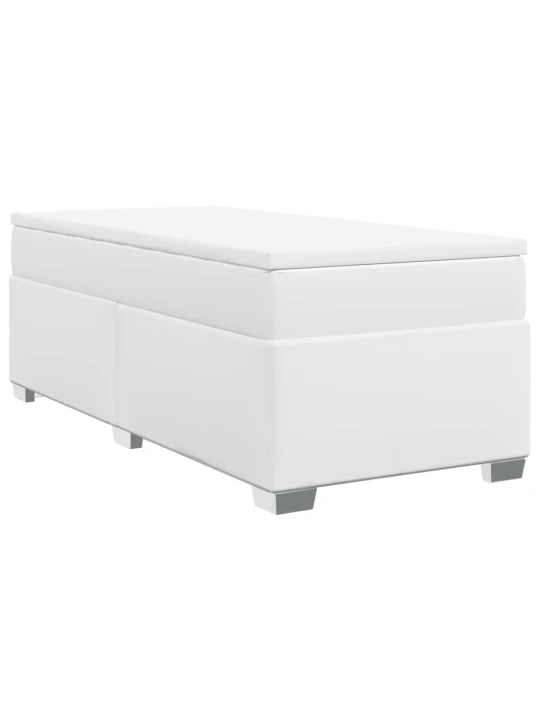 Box spring postel s matrací bílá 90x190 cm umělá kůže
