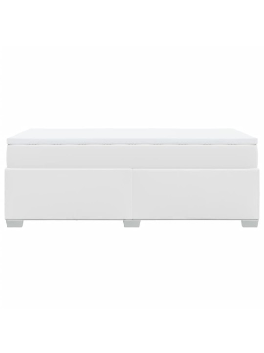Box spring postel s matrací bílá 90x190 cm umělá kůže