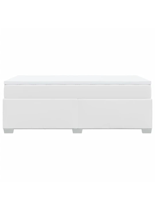Box spring postel s matrací bílá 90x190 cm umělá kůže