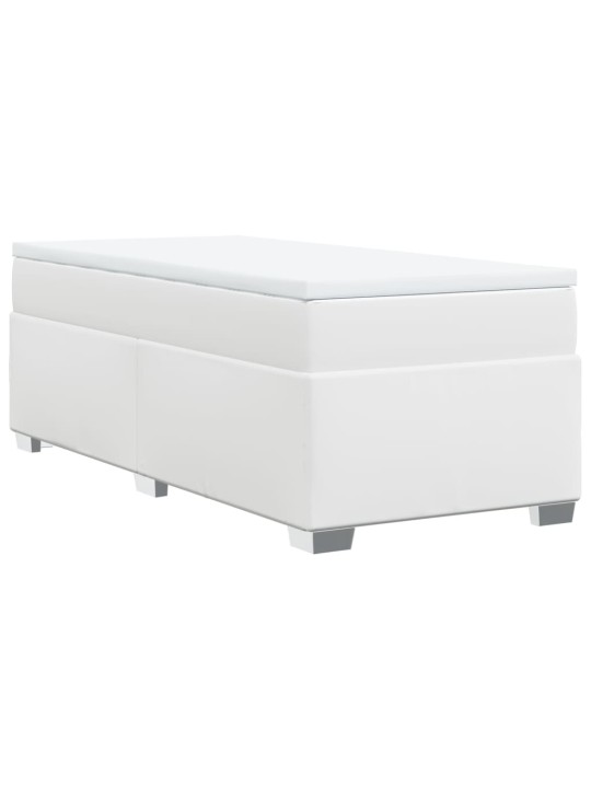 Box spring postel s matrací bílá 90x190 cm umělá kůže