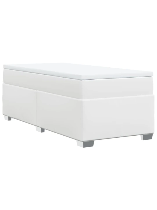Box spring postel s matrací bílá 90x190 cm umělá kůže