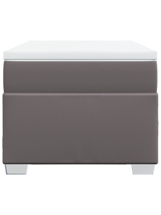 Box spring postel s matrací šedá 90x190 cm umělá kůže