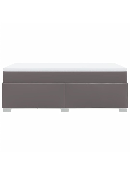 Box spring postel s matrací šedá 90x190 cm umělá kůže