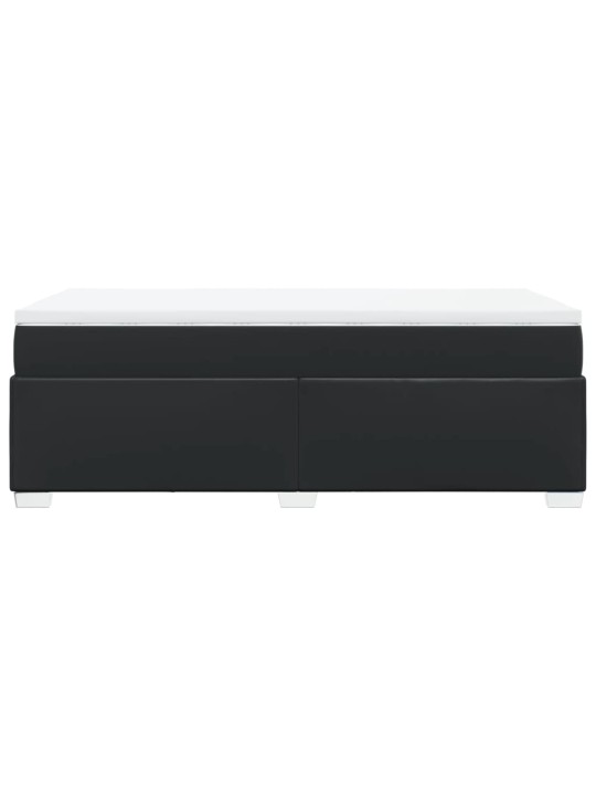 Box spring postel s matrací černá 90x200 cm umělá kůže