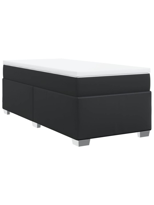 Box spring postel s matrací černá 90x200 cm umělá kůže