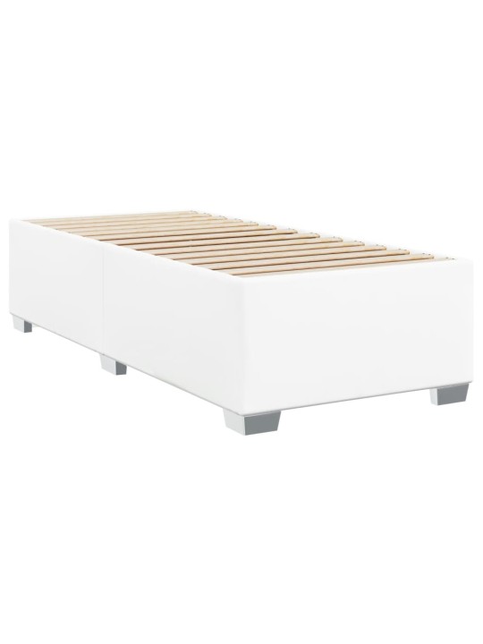 Box spring postel s matrací bílá 90x200 cm umělá kůže