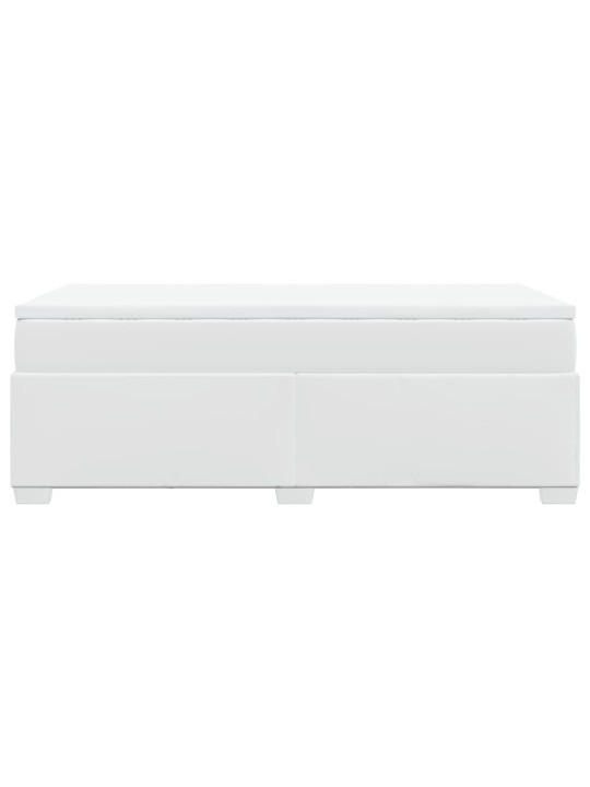 Box spring postel s matrací bílá 90x200 cm umělá kůže