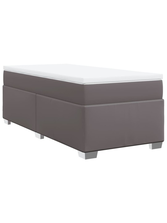 Box spring postel s matrací šedá 90x200 cm umělá kůže
