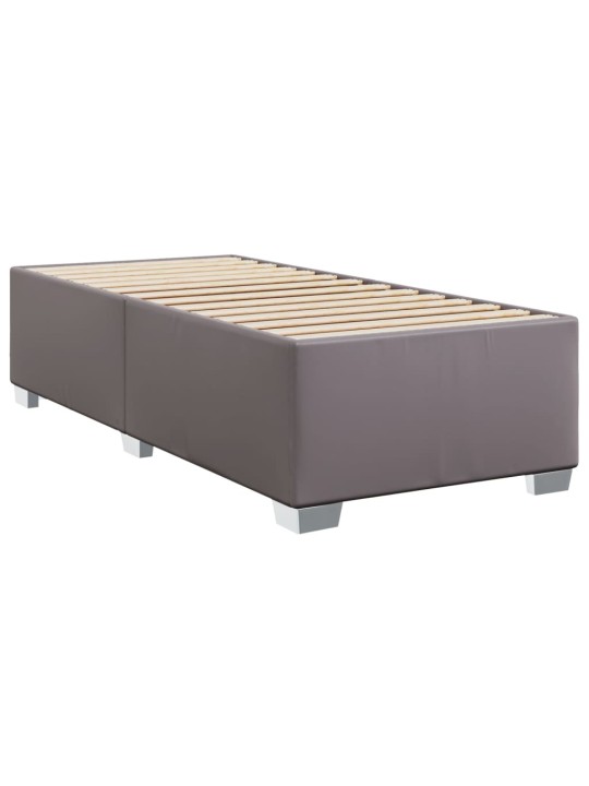 Box spring postel s matrací šedá 90x200 cm umělá kůže
