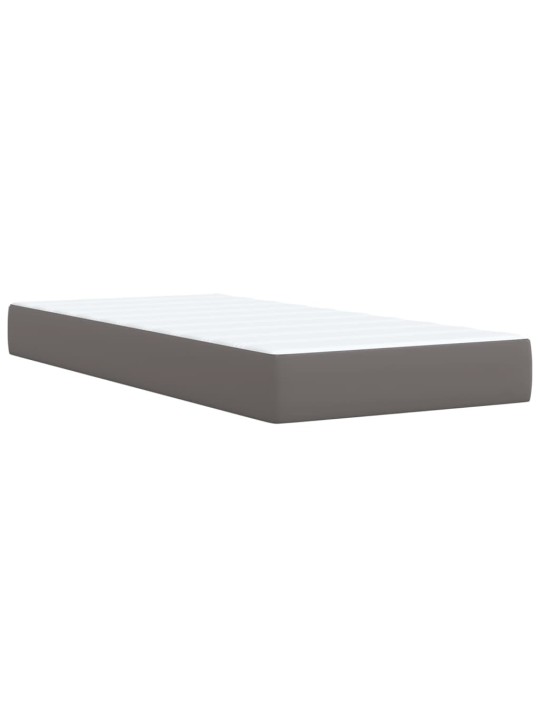 Box spring postel s matrací šedá 90x200 cm umělá kůže